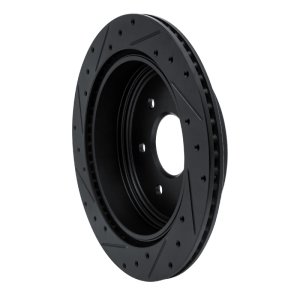 Nissan Titan Brake Rotor (1) - Rear Right - R1 Concepts - Drilled & Slotted - Black - `17-`24